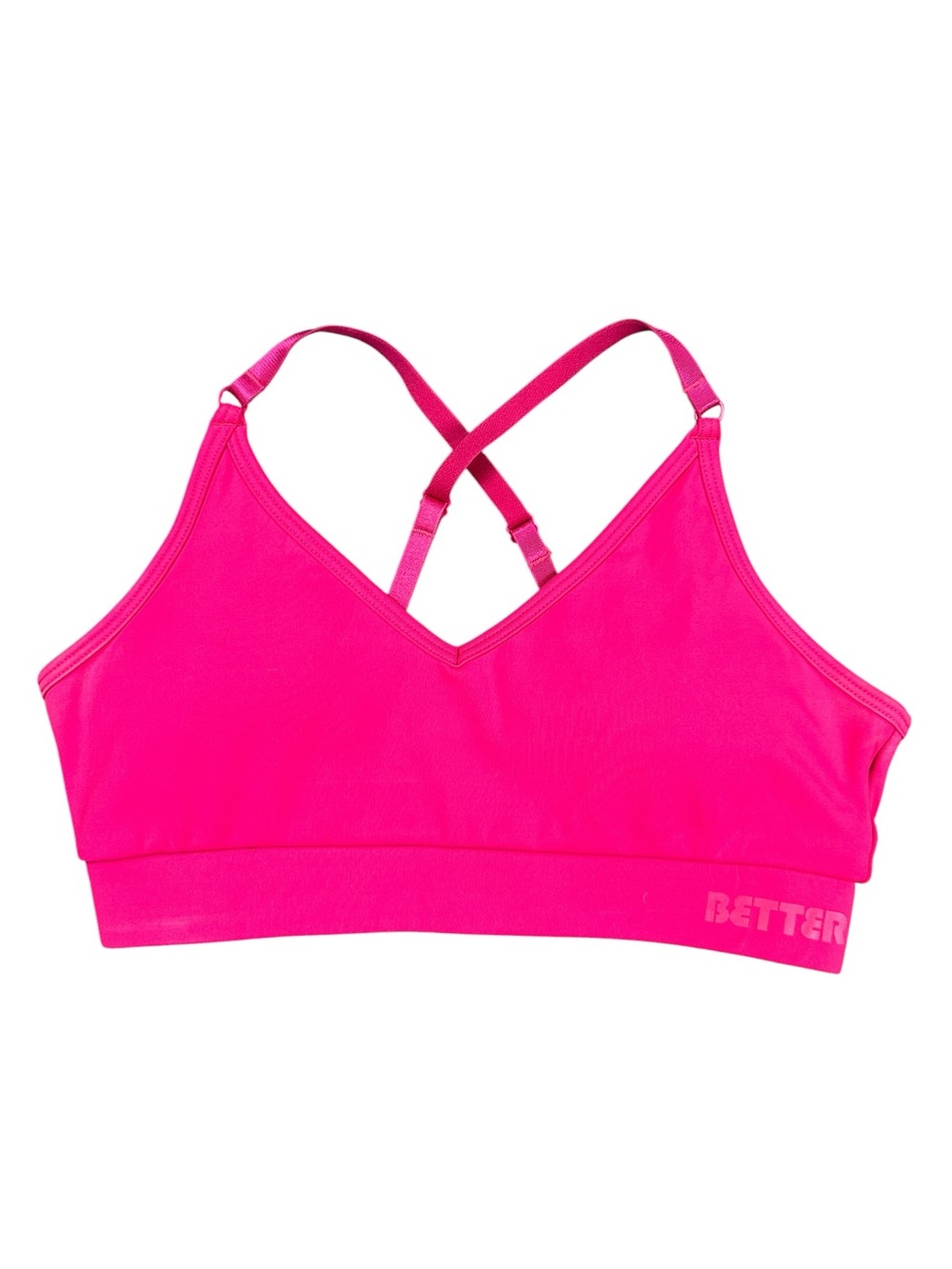 Better Bodies High Line Short Top Pink Cross Back Sports Bra Women’s Small